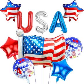 Eagle 4th Of July Decorations, Red White Blue Balloons for Independence Day, Party in The USA (Eagle)
