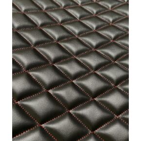 Luvfabrics PVC Quilted Faux Leather Vinyl Foam Backed- Automotive, Headliner, Furniture Upholstery, DIY Projects, Home Decor & More! (Black, 1 Yard)