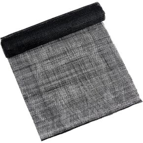 BENECREAT 35x19.7 Inch Black Linen Mesh Fabric, Sinamay Hat Mesh Netting Fabric Roll for Bouquet Wrapping, Women Bride's Headdress Veil Making