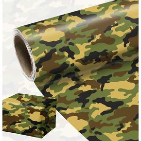 MUNILAIL Camo Wrapping Paper Roll 17 Inch x 33 Feet Camouflage Army Wrapping Paper for Men Boys Birthday Party Veterans Day Camping Gift Wrapping Paper