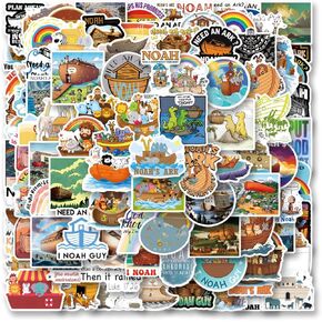 100Pcs Noahs Ark Stickers Pack, Aesthetic Vinyl Waterproof Sticker Decals for Water Bottle,Laptop,Phone,Skateboard,Scrapbooking,Bumper Choice for Teens Adults Fans for Party Supply