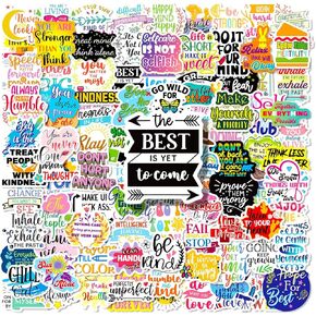 100PCS Inspirational Stickers:Motivational Quote Stickers Pack for Adults Teens Kids Students Teachers,Vinyl Waterproof Decals for Water Bottles Laptop Readers Scrapbook