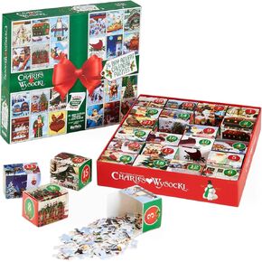 Buffalo Games - Charles Wysocki - 24 Days of Christmas Advent Calendar Puzzles – 24 Mini Puzzles to Unbox - 1,000 Total Pieces