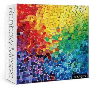 Stained Glass Mosaic Puzzle for Adults 1000 Pieces, Colorful Difficult Jigsaw Puzzle, Art Hard Puzzle