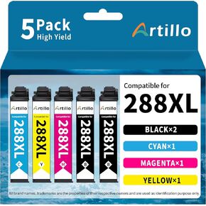 Remanufactured Ink Cartridge Replacement for Epson 288 XL 288XL T288XL Ink Cartridges Combo Pack for Epson Expression XP-440 XP-330 XP-340 XP-430 XP-434 Printer (Black Cyan Yellow Magenta, 5 Pack)
