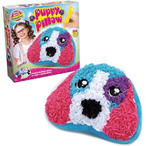 Small World Toys Plush Craft Puppy Pillow – DIY Plush Animal Kit with 350 Fabric Art Pieces, No-Sew Poke-in Art for Kids, Fun Learning Toy for Kids Ages 5+, Creative Gifts for Girls and Boys