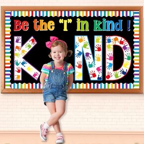 Back to School Classroom Bulletin Board Decorations Colorful Positive Saying Cutouts Welcome Classroom Bulletin Board Set Be The Kind Back to School Handprint Cutouts for Students Teachers Wall Decor