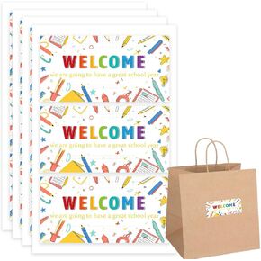 Welcome Back to School Stickers Labels,2×4 Inch Back-to-School Present Tags Sticker First Day of School Stickers for Package Gift Decoration Water Bottles(180 Pieces)