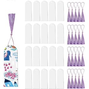 20Pcs Acrylic Bookmark 2 mm Thick, Clear Blank Acrylic Bookmarks with 20Pcs Tassels,DIY Crafts for School Activities Family Decoration Party Friends Colleague Gifts Shop Multipurpose Tag and More