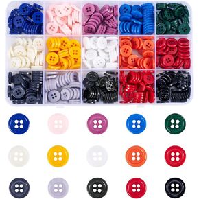 Beadthoven 160pcs 20 Colors Buttons for Sewing 18mm Mixed 4-Hole Plastic Craft Buttons Replacement Assorted Resin Button for DIY Crafts Coats Shirts Pants Shorts Jeans Home Decoration