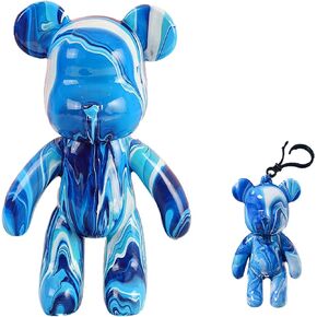 Coniuty DIY (Blank Mold, 9 Inch) Fluid Bear + Bear Keychain, Figure Painting for Creative Graffiti Art