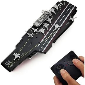 Tipmant Military RC Boat Remote Control Warcraft Navy Ship Vessel Model Toys Water 2.4 GHz for Swimming Pool Kids Birthday Gifts (Aircraft Carrier)
