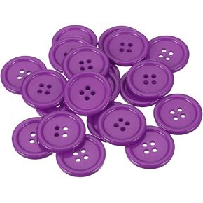 uxcell 22 Pcs Purple Resin Button, 3/4 Inch(20mm) Round 4 Holes Sewing Buttons, Small Size Flatback Button for DIY Craft Making Clothes Sewing Handmade Ornament