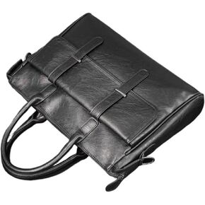 Travel Messenger Crossbody Bag, Business Laptop Briefcase w/Strap, Leathers, Satchel Bag For Men/Women, Waterproof, Retro Shoulder Bag, for Office College, 14.5in