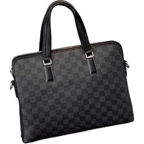 Men Travel suitcase Bag, PU Leather, Laptop Briefcase w/Strap, Water Resistant, Portable Retro Shoulder Bag, Vintage Messenger Crossbody Bag, for Business College