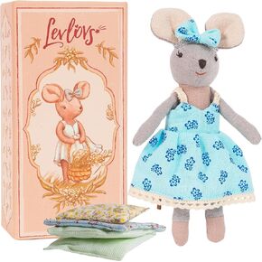 LEVLOVS Mouse in a Box Mouse Jasmina in a Gift Box with The Bedding Easter Gift