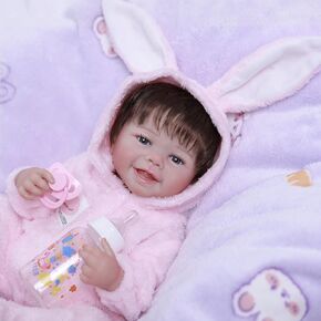 Lifelike Reborn Baby Dolls - 20Inch Soft Vinyl Realistic Baby Doll Poseable Smiling Real Life Baby Dolls with Doll Accessories for 3+ Years Old Gifts