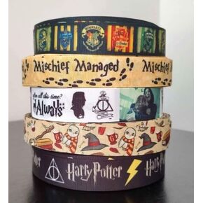Wizard Grosgrain Ribbon Houses Mischief Managed 1 Yard Each of The 5 Ribbons Pictured for Hair Bows & Crafts