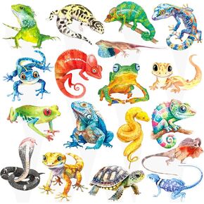 Reptile Party Cupcake Toppers 48Pcs Reptile Animals Theme Cake Decorations Reptile Lizard Cupcake Picks Swamp Reptile Birthday Party Supplies for Snake Turtle Frog Baby Shower Decor