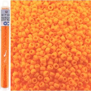 Light Orange Opaque Miyuki 11/0 rocailles Glass Seed Beads 24 Grams
