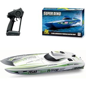 Brushless RC Boat for Adults, Full Proportional Large Electric Remote Control Boat, 30KM/H High Speed Turbo Jet Speedboat Model for Pool