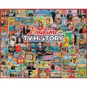 White Mountain Daytime TV History Puzzle 1000 Piece Retro Collage Jigsaw Puzzle for Adult Grandparents