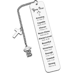 2025 Graduation Gifts for Her Him, College High School Graduation Gifts for Women Men, Class of 2025 Souvenir for Senior Bookmarks for College Girls 8th Grade Grads Bible Bookmark Christian Gift