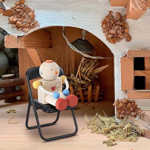 12pcs كراسي Dollhouse كرسي مصغرة كرسي المكتب سطح المكتب قابلة للطي للهاتف الخلوي موقف لملحقات أثاث الديكور الدمية in Kuwait