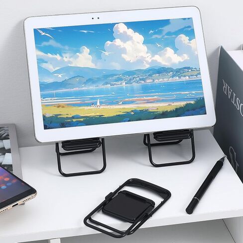 12pcs كراسي Dollhouse كرسي مصغرة كرسي المكتب سطح المكتب قابلة للطي للهاتف الخلوي موقف لملحقات أثاث الديكور الدمية in Kuwait