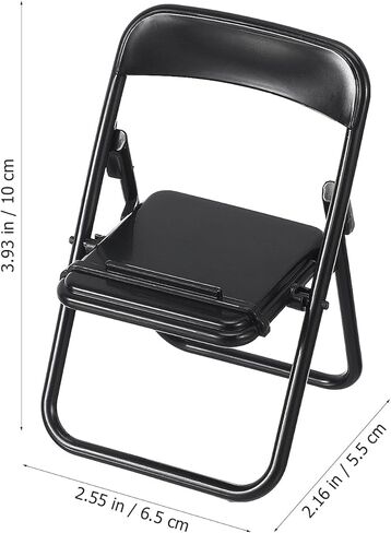 12pcs كراسي Dollhouse كرسي مصغرة كرسي المكتب سطح المكتب قابلة للطي للهاتف الخلوي موقف لملحقات أثاث الديكور الدمية in Kuwait