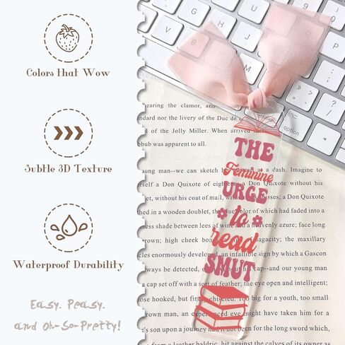 Grove Acrylic Bookmark Blanks - 60 Pcs Cute Book Flower Bookmark Making Kit Bulk Funny Aesthetic UV DTF Transfer Stickers Wraps Decals Reading Lover Bookish Women Girl Reader DIY Craft Gifts in Saudi Arabia