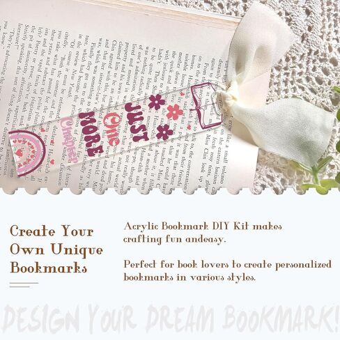 Grove Acrylic Bookmark Blanks - 60 Pcs Cute Book Flower Bookmark Making Kit Bulk Funny Aesthetic UV DTF Transfer Stickers Wraps Decals Reading Lover Bookish Women Girl Reader DIY Craft Gifts in Saudi Arabia