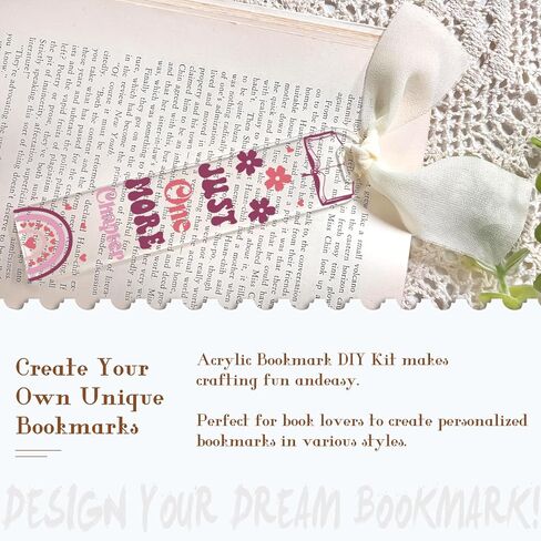 Grove Acrylic Borkmark Blanks - 60 PCS Book Cute Book Flower Making Make Kit Bulk Funder Sealk UV DTF Transfer Stickers لفات الشارات القراءة عاشق Bookish Women Girl Reader DIY هدايا مركبة in Kuwait