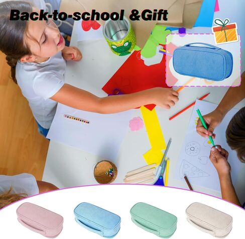Big Capacity Pencil case,Soft Corduroy Pencil Bag,Cute Pen Case with Handle,Multi-Functional Compartments, Wide Opening Pen Pouch Organizer for Teen Girls Wome in Saudi Arabia
