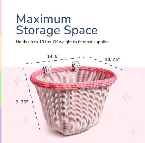 سلة الدراجة ذات المقود الأمامي للكبار من Colorbasket، مناسبة لجميع الأحوال الجوية، مقاومة للماء، أشرطة جلدية قابلة للتعديل in Kuwait