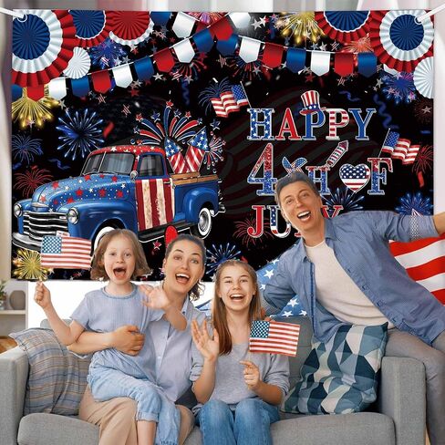 MEHOFOND 4th of July Banner, 4th of July Wall Banner for 4th of July Decorations, Independence Day Wall Decorations, Fourth of July Party Decorations, Patriotic Decorations 5.9x3.6ft in Saudi Arabia
