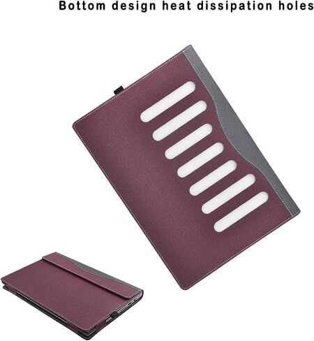 حالة الكمبيوتر المحمول لـ Dell Inspiron 16 Plus 7630 7620 7610 PRO 5620 5630 5625 & Vostro 5630 5620 7620 Cover ، Pu Leather 2 in 1 Book Bag مع حامل القلم (رمادي داكن) in Kuwait