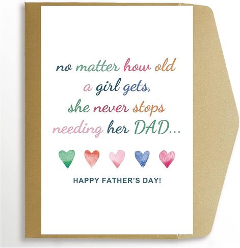 Spercy Sweet Father’s Day Card from Daughter, Heartfelt Birthday Card for Dad, Never Stop Needing Her Dad Card in Kuwait