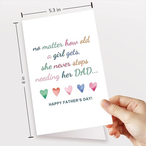 Spercy Sweet Father’s Day Card from Daughter, Heartfelt Birthday Card for Dad, Never Stop Needing Her Dad Card in Kuwait