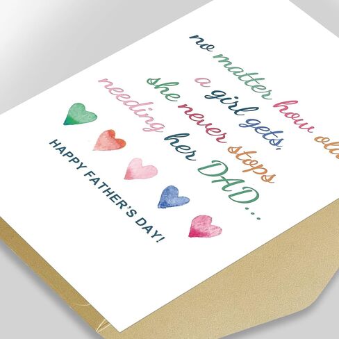 Spercy Sweet Father’s Day Card from Daughter, Heartfelt Birthday Card for Dad, Never Stop Needing Her Dad Card in Kuwait