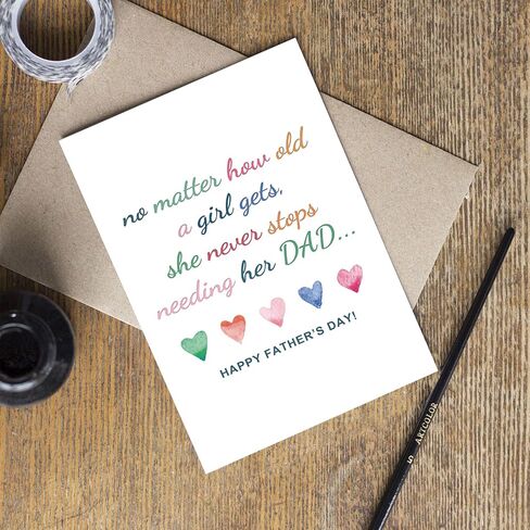 Spercy Sweet Father’s Day Card from Daughter, Heartfelt Birthday Card for Dad, Never Stop Needing Her Dad Card in Kuwait