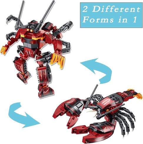 Sea Creatures Building Toy Ocean Animal Building Blocks Sets 2 in 1 Lobster Figures for 6 Plus Years Old Boys and Girls Gift for Birthday Christmas (263pcs) in Saudi Arabia