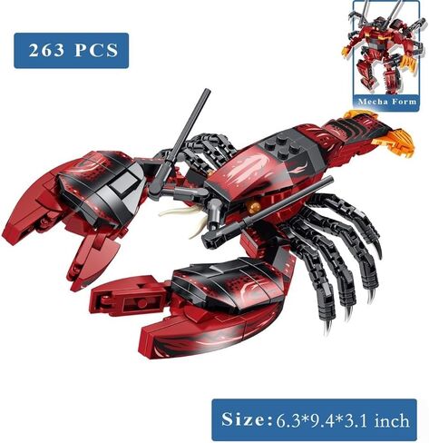 Sea Creatures Building Toy Ocean Animal Building Blocks Sets 2 in 1 Lobster Figures for 6 Plus Years Old Boys and Girls Gift for Birthday Christmas (263pcs) in Saudi Arabia