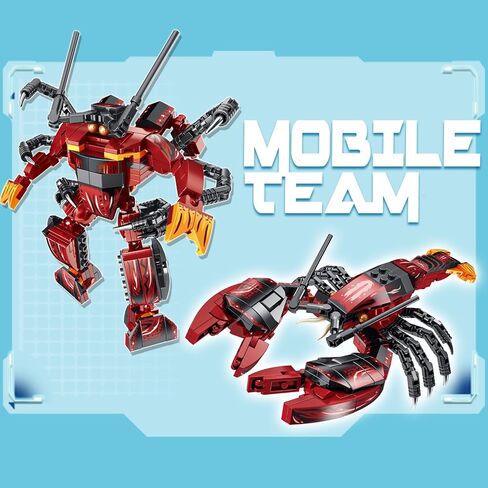 Sea Creatures Building Toy Ocean Animal Building Blocks Sets 2 in 1 Lobster Figures for 6 Plus Years Old Boys and Girls Gift for Birthday Christmas (263pcs) in Saudi Arabia