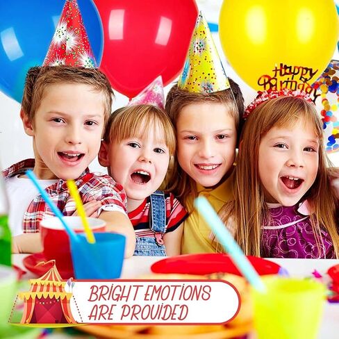 BELMAKS 24 PCS Carnival Party Balloons - 12'' Festival Theme - Red, Blue, Yellow, Multicolor - Birthday Party Decorations in Saudi Arabia