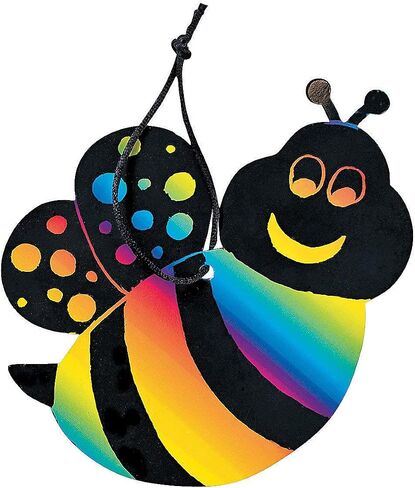 Bee Magic Scratch الحلي - 24 عبوة مع 12 أداة خدش - DIY الحرف اليدوية للأطفال والأنشطة المنزلية الممتعة in Saudi Arabia
