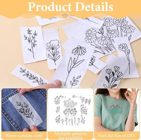 أنماط التطريز القابلة للذوبان في الماء ، وثبات ، و 3 أوراق ، وعصا زهرة ، وغرزة ، غسل ورق تطريز ، ورقات مقموسة ، أوراق ، أوراق ، أوراق ، أوراق ، أوراق ، in Kuwait