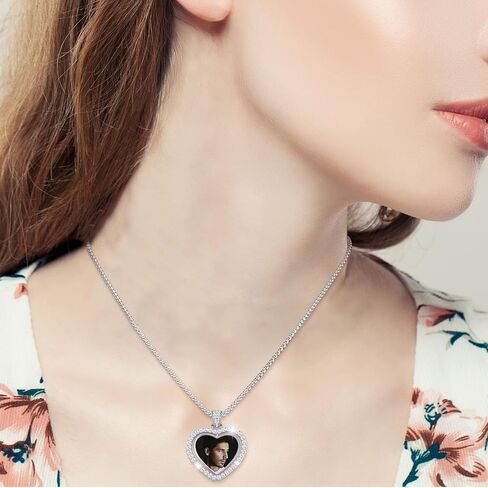 Junkin 24 Pcs Sublimation Rhinestone Trays Pendant Set, Including 6 Double Sided Blank Rhinestone Bezel Trays, 6 Pcs Thick Chains with 12 Sublimation Discs for Making in Saudi Arabia