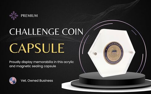 Premium Military Challenge Coin Display Capsule, Hexagonal Acrylic Case with Magnetic Closure, Clear in Saudi Arabia