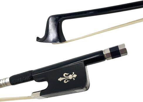 4/4 Viola bow Carbon Fiber Ebony Frog Natural bow hair Well Balanced Lightweight Strong Fleur de lis Inlay in Kuwait